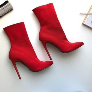 Steve Madden Red Sock Boots